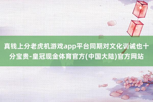 真钱上分老虎机游戏app平台同期对文化训诫也十分宝贵-皇冠现金体育官方(中国大陆)官方网站