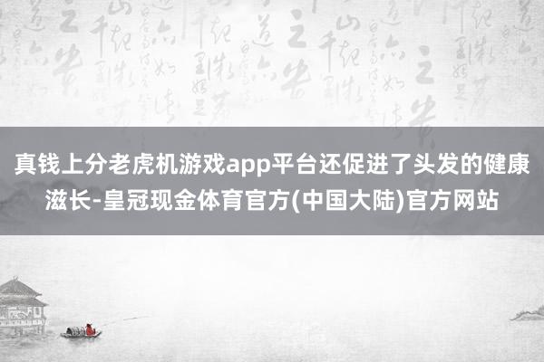 真钱上分老虎机游戏app平台还促进了头发的健康滋长-皇冠现金体育官方(中国大陆)官方网站