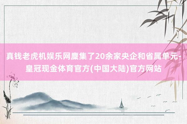 真钱老虎机娱乐网麇集了20余家央企和省属单元-皇冠现金体育官方(中国大陆)官方网站